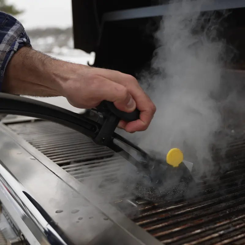BBQ Brush - Bristleless, Steel Scraper, Heat-Resistant Mesh, Handy Bottle Opener Barbecue Utensils Stainless