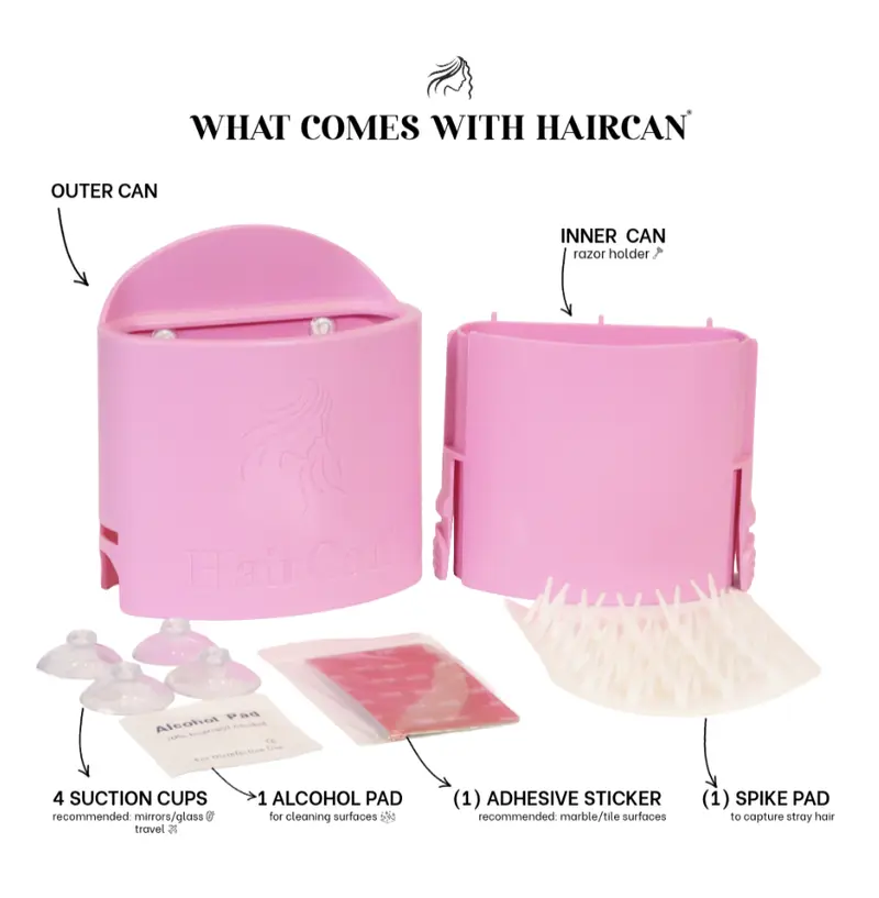 The Chic Hair Catcher Storage Solution Trash Bin with Inner Can Spike Pad & Suction Cups for Hygiene Tool Organiser Clean Shower Adhesive Sticker Stray Hair Hair Loss Shedding Marble Surfaces