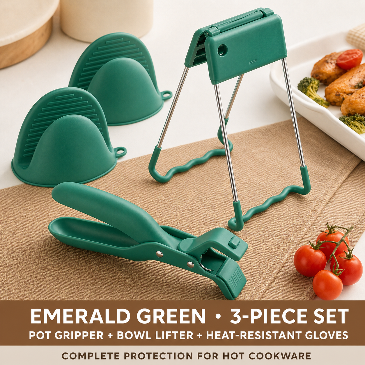 Hot Plate Gripper, Multi-Purpose Anti-Scald Tool for Bowls, Plates, Pans, Serving as Holder, Clip, Tongs, Clamp in Kitchen