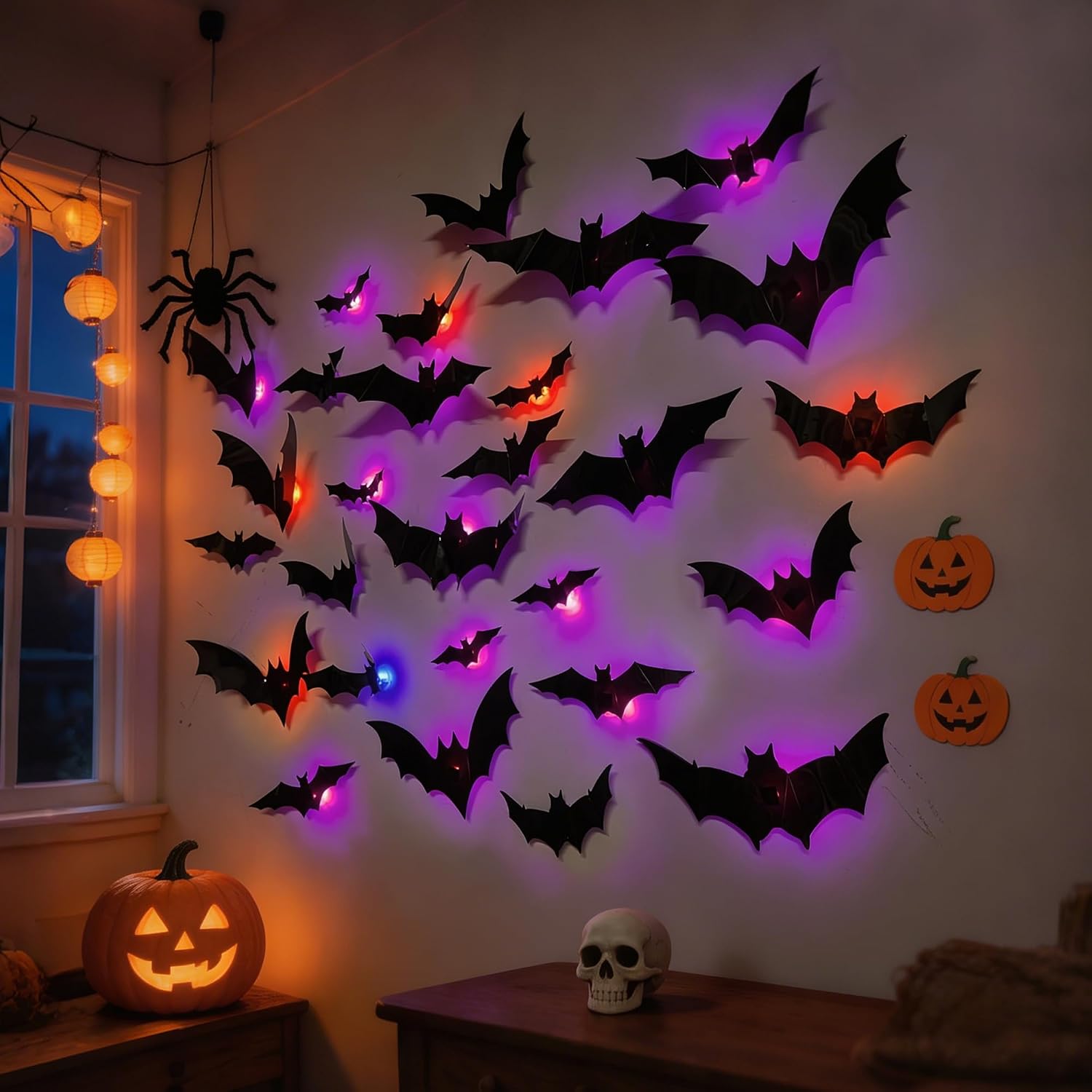 Halloween Bat and Spider Wall Decorations – Indoor Halloween Decor