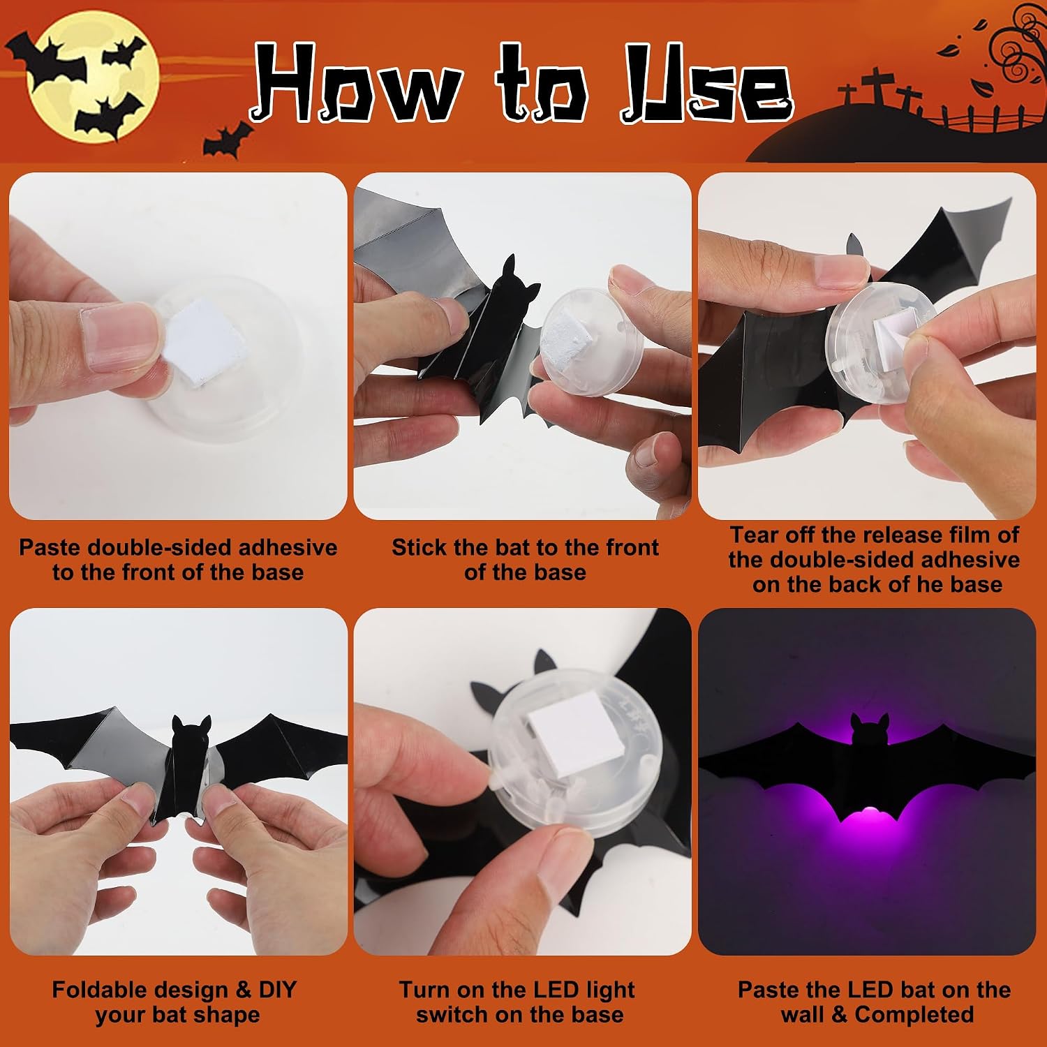 Halloween Bat and Spider Wall Decorations – Indoor Halloween Decor