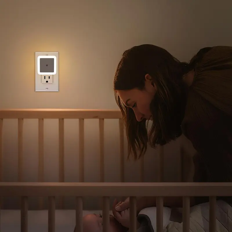 LED Night Lights Plug into Wall 6-Pack, Plug in Night Light, Dusk to Dawn Nightlight Led Night Lights for Bedroom, Bathroom, Hallway Warm White