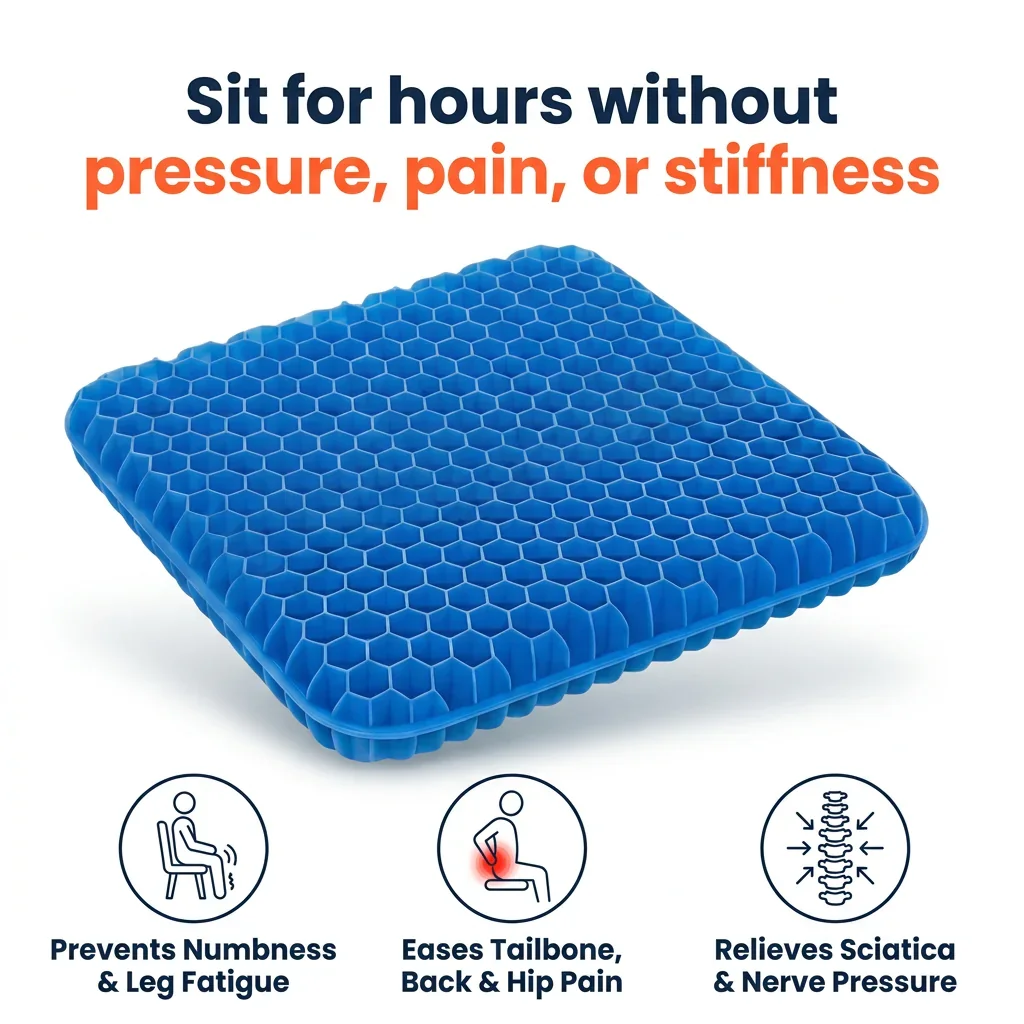 ✨ Ergonomic Silicone Seat Cushion – Relief You Can Feel