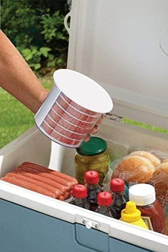 Hamburger Press Patty Maker - Non-Stick Burger Mold Shaper with Freezer Storage Container - 12-Piece Set with 8-Layer Plastic Discs for BBQ Grill