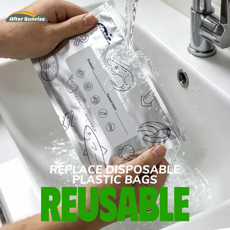 【Refrigerated Food】Reusable Aluminum Foil Sealable Storage Bags, 2026 New Resealable Vacuum Zipper Pouches for Food