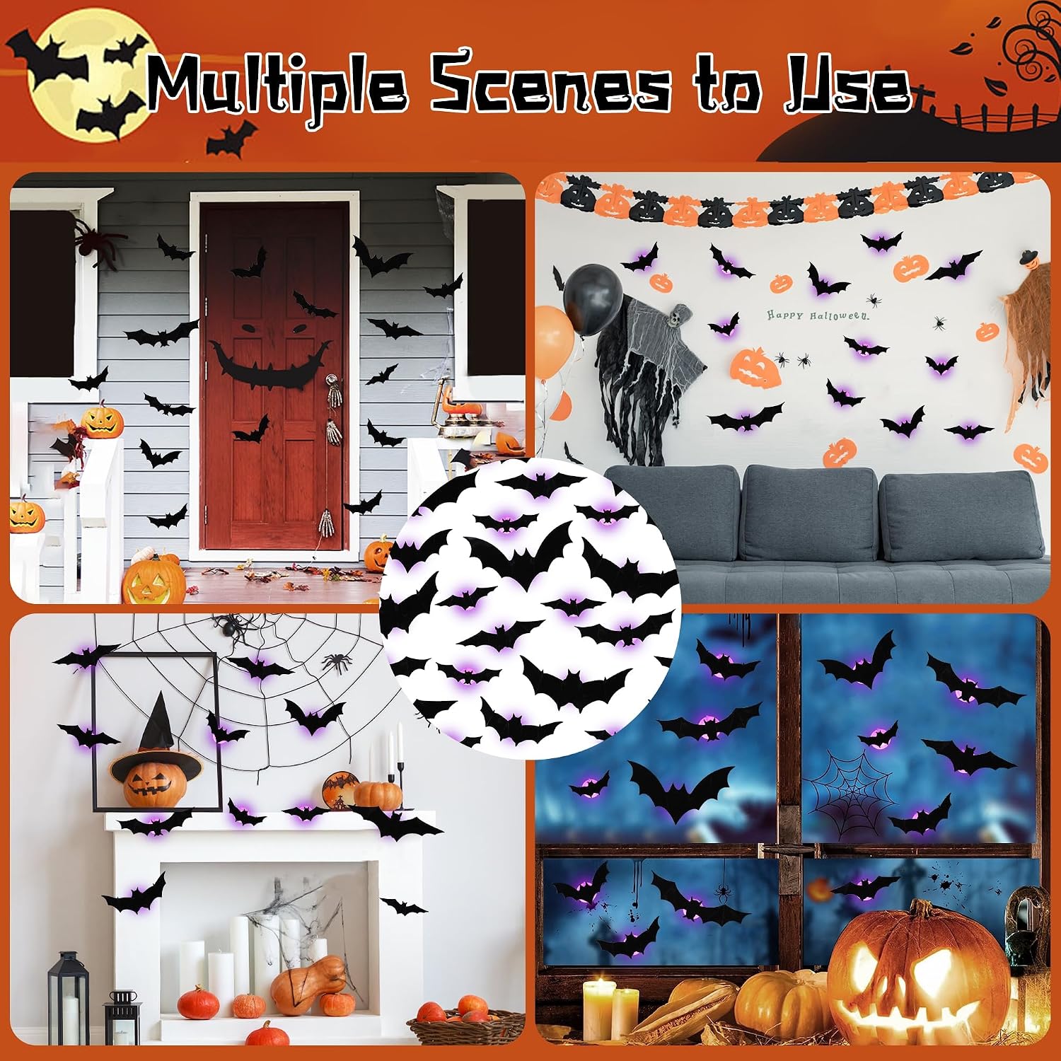 Halloween Bat and Spider Wall Decorations – Indoor Halloween Decor