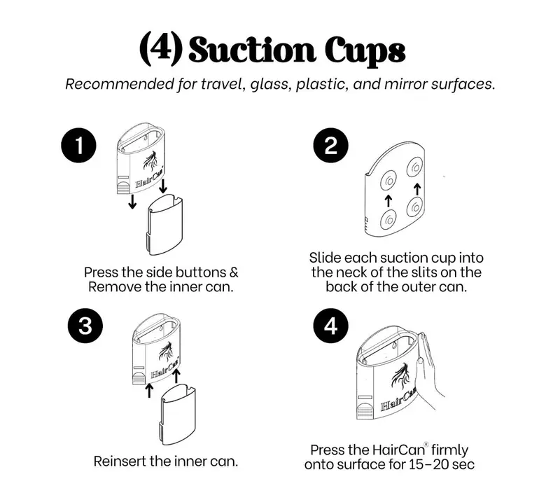 The Chic Hair Catcher Storage Solution Trash Bin with Inner Can Spike Pad & Suction Cups for Hygiene Tool Organiser Clean Shower Adhesive Sticker Stray Hair Hair Loss Shedding Marble Surfaces