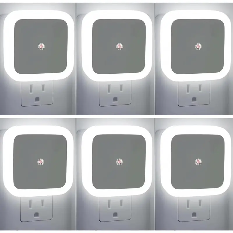 LED Night Lights Plug into Wall 6-Pack, Plug in Night Light, Dusk to Dawn Nightlight Led Night Lights for Bedroom, Bathroom, Hallway Warm White