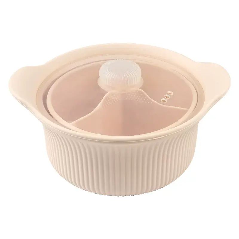 Food grade silicone steamer soup pan household size microwave air fryer pan mat with lid reduce fat steam rice steaming dishes