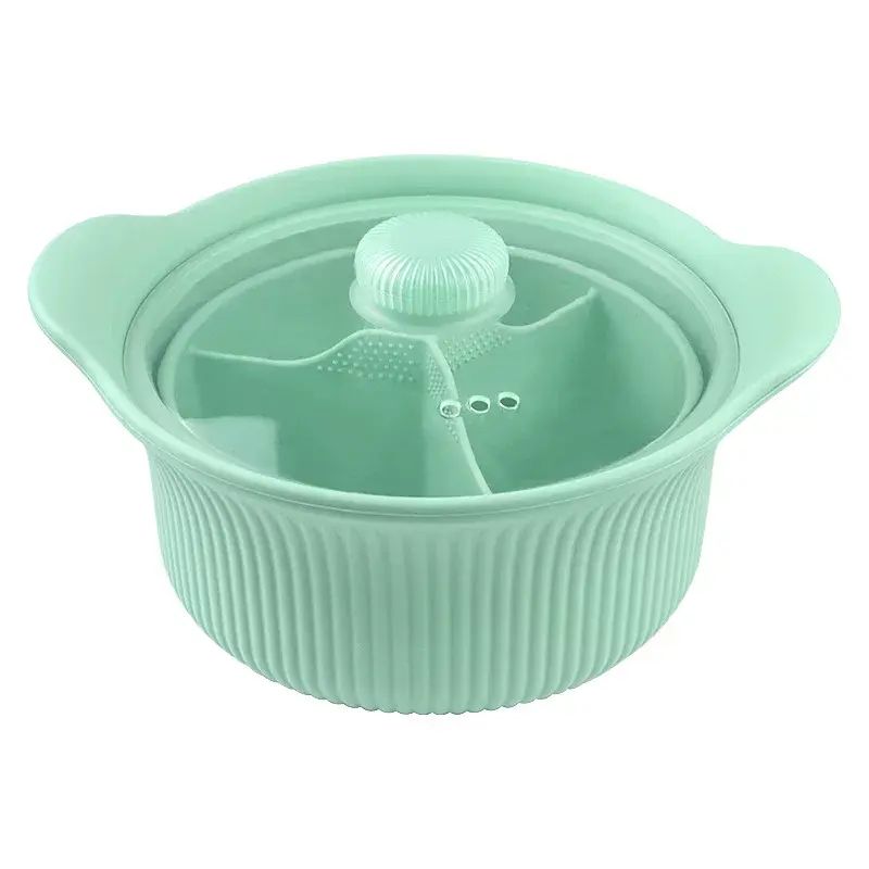 Food grade silicone steamer soup pan household size microwave air fryer pan mat with lid reduce fat steam rice steaming dishes
