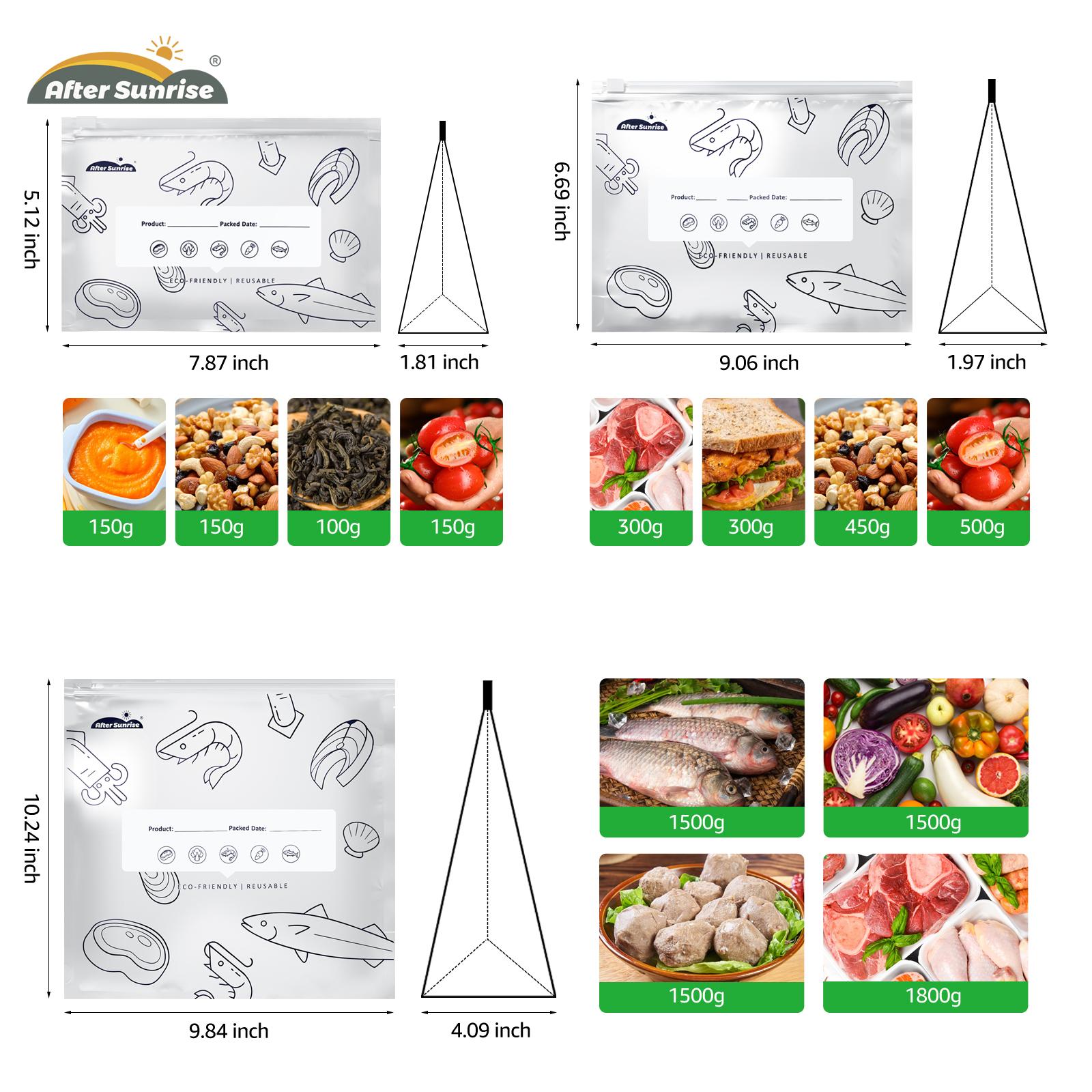 【Refrigerated Food】Reusable Aluminum Foil Sealable Storage Bags, Aftersunrise 2026 New Resealable Vacuum Zipper Pouches for Food, Stand Up Foil Sealable Bags with Label and Zip Lock for Vegetable Fruit Meat 【Refrigerated Food】Reusable Aluminum Foil Sealable Storage Bags, Aftersunrise 2026 New Resealable Vacuum Zipper Pouches for Food, Stand Up Foil Sealable Bags with Label and Zip Lock for Vegetable Fruit Meat