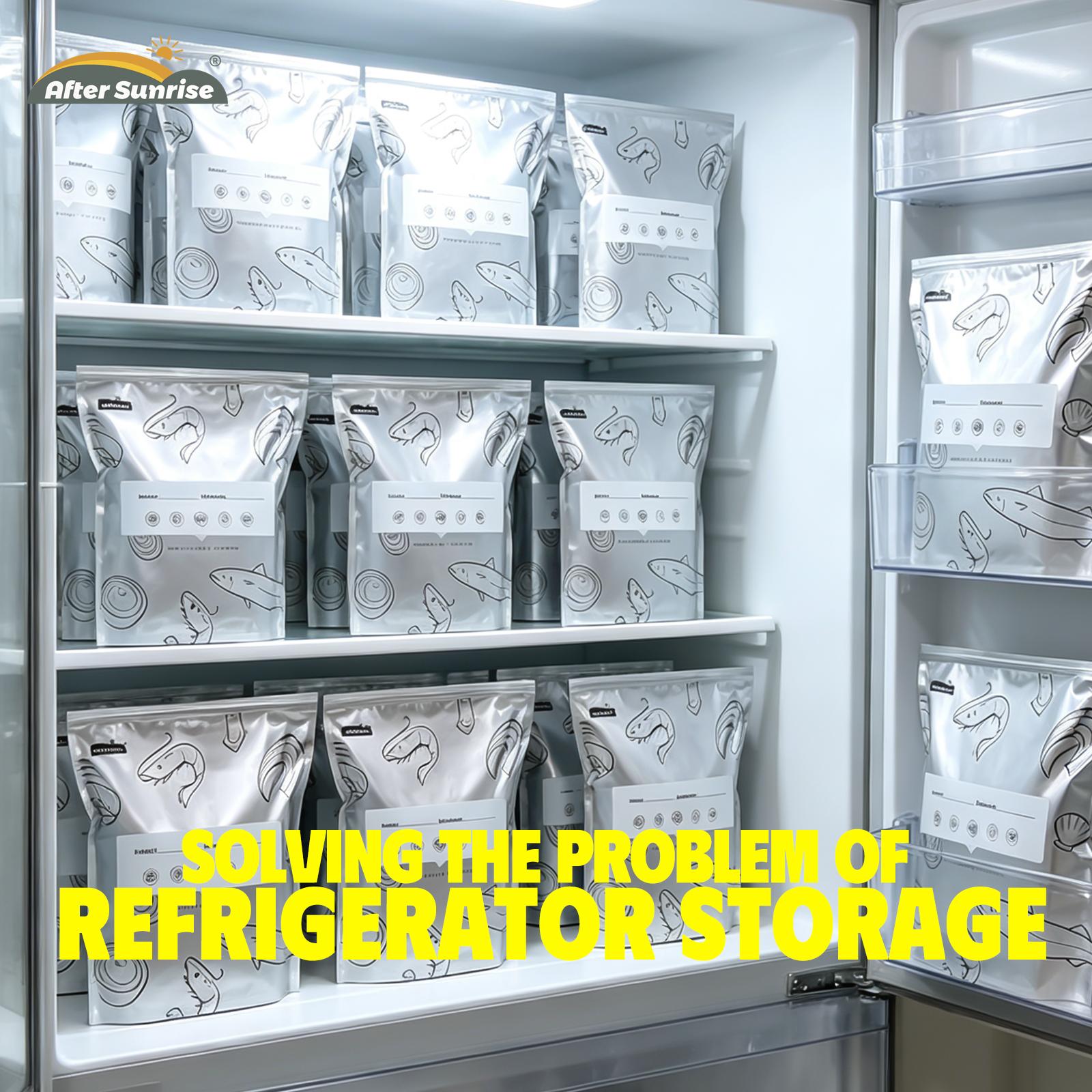 【Refrigerated Food】Reusable Aluminum Foil Sealable Storage Bags, Aftersunrise 2026 New Resealable Vacuum Zipper Pouches for Food, Stand Up Foil Sealable Bags with Label and Zip Lock for Vegetable Fruit Meat 【Refrigerated Food】Reusable Aluminum Foil Sealable Storage Bags, Aftersunrise 2026 New Resealable Vacuum Zipper Pouches for Food, Stand Up Foil Sealable Bags with Label and Zip Lock for Vegetable Fruit Meat
