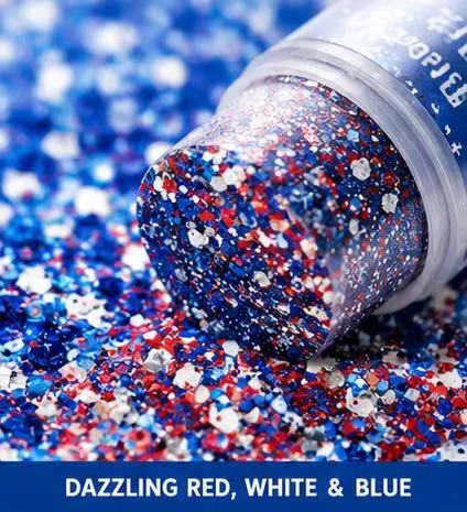 4th of July Glitter Stick – Red, White & Blue Sparkle
