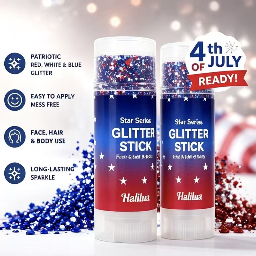 4th of July Glitter Stick – Red, White & Blue Sparkle
