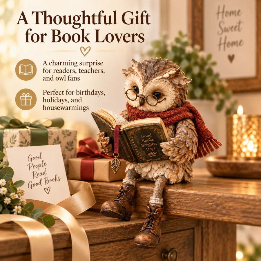 Reading owl figurine as a thoughtful gift for book lovers