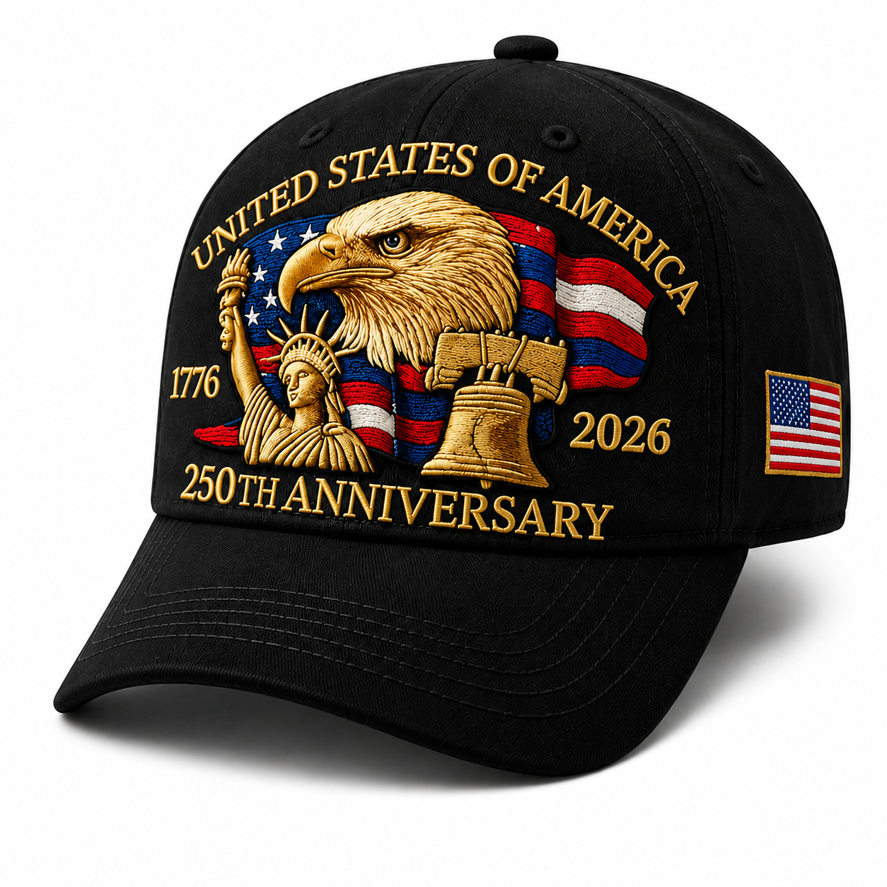 USA 250th Anniversary Embroidered Eagle Baseball Cap – Patriotic Commemorative Hat 1776–2026