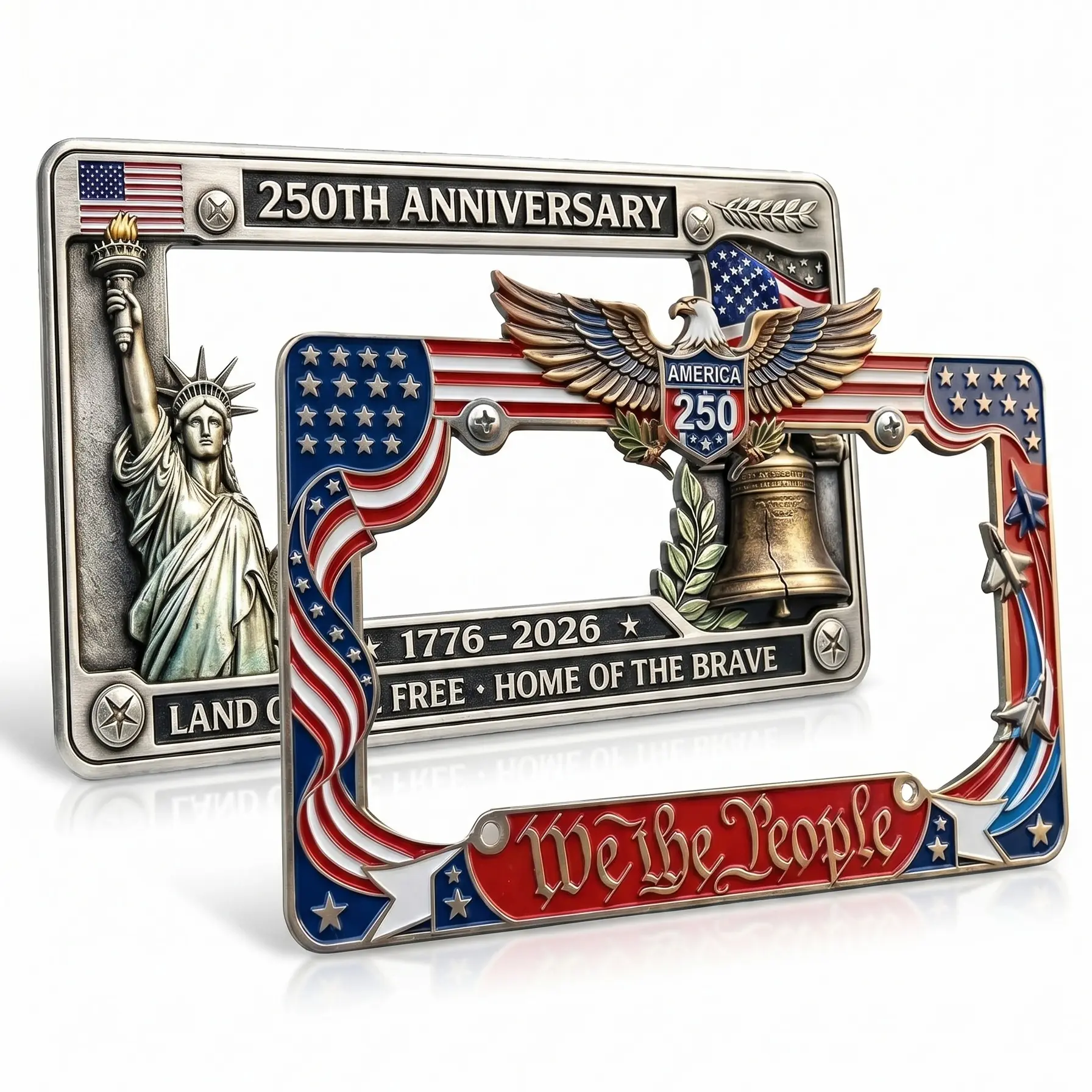 250th Anniversary U.S. License Plate Frame – Patriotic Liberty Design 1776-2026