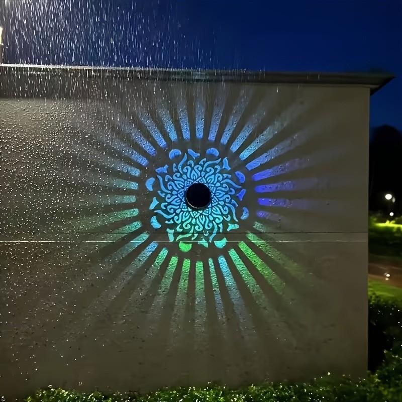 Solar Mandala Projector Wall Lights – Waterproof Outdoor Fence Decor Light