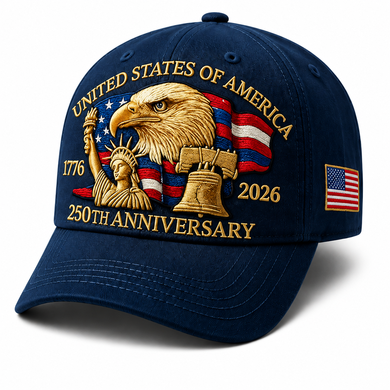 USA 250th Anniversary Embroidered Eagle Baseball Cap – Patriotic Commemorative Hat 1776–2026