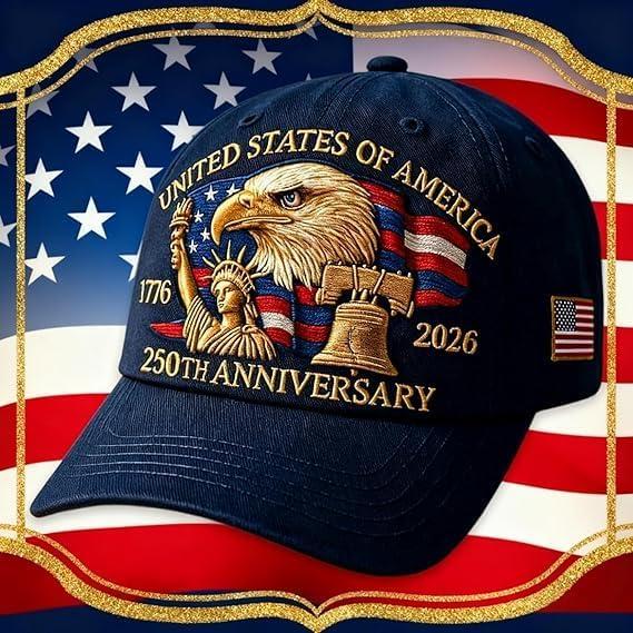 USA 250th Anniversary Embroidered Eagle Baseball Cap – Patriotic Commemorative Hat 1776–2026