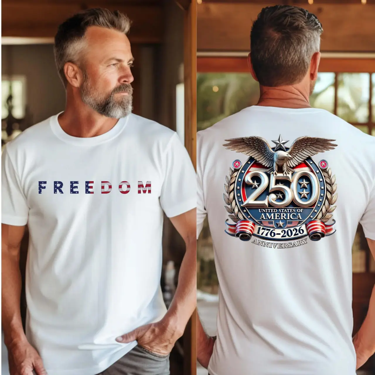 USA 250th Anniversary Freedom T-Shirt – Patriotic Independence Day Graphic Tee 1776–2026