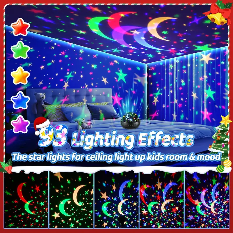 Kids Star Projector Night Light with Remote & 3 Films