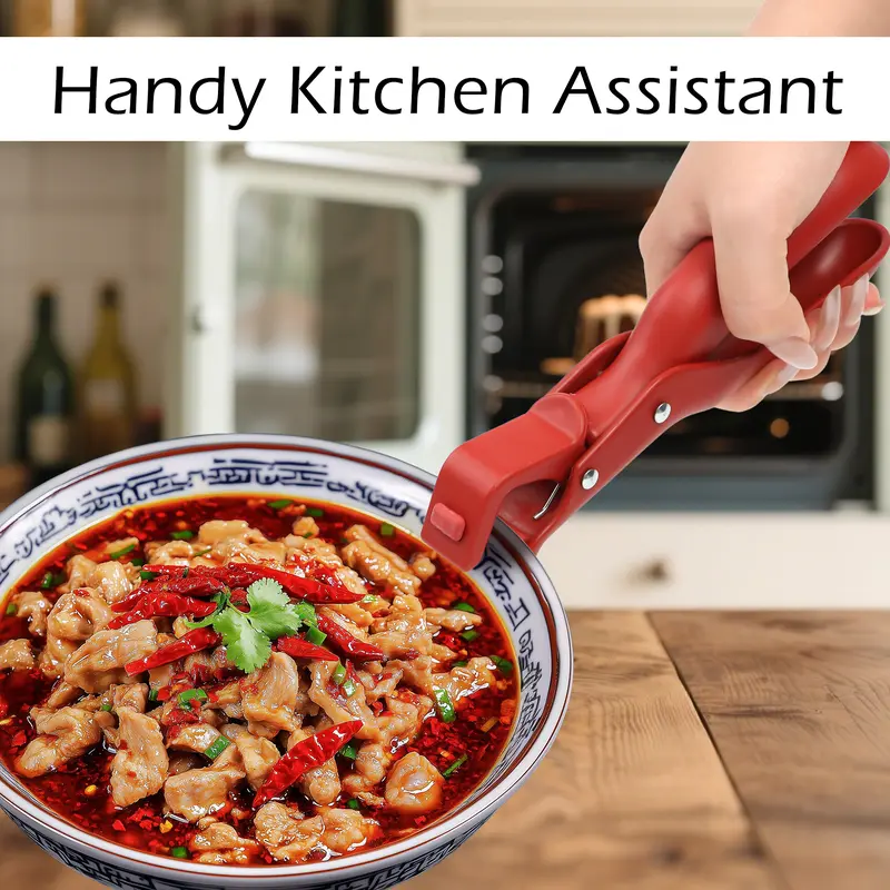 2 Counts Hot Plate Gripper, Multi-Purpose Anti-Scald Tool for Bowls, Plates, Pans, Serving as Holder, Clip, Tongs, Clamp in Kitchen