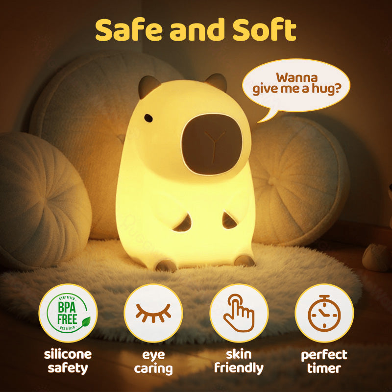 Capybara Squishy Night Light - Perfect Gift 🎁