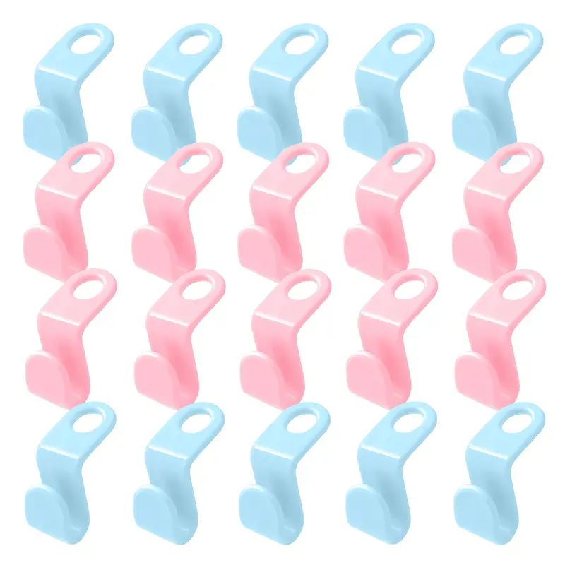 Space Saving Hangers Connector Hooks 20 Counts, High Load-bearing Clothes Hanger Connector Hooks, Hooks for Hangers, Random Colors