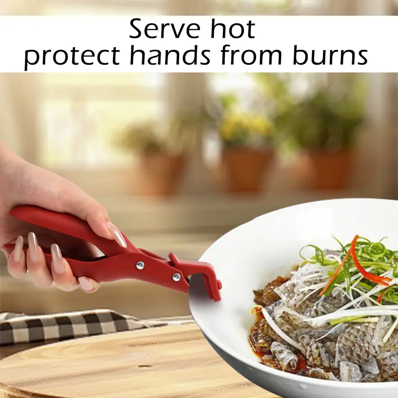 2 Counts Hot Plate Gripper, Multi-Purpose Anti-Scald Tool for Bowls, Plates, Pans, Serving as Holder, Clip, Tongs, Clamp in Kitchen
