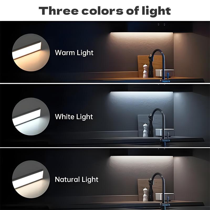 Under Cabinet Lights, 4 Pack Motion Sensor LED, Wireless USB Rechargeable Sticky Closet Lights, Under Counter Lights for Kitchen, Wardrobe, Hallway, Stairs, Valentine's Day, Dimmable