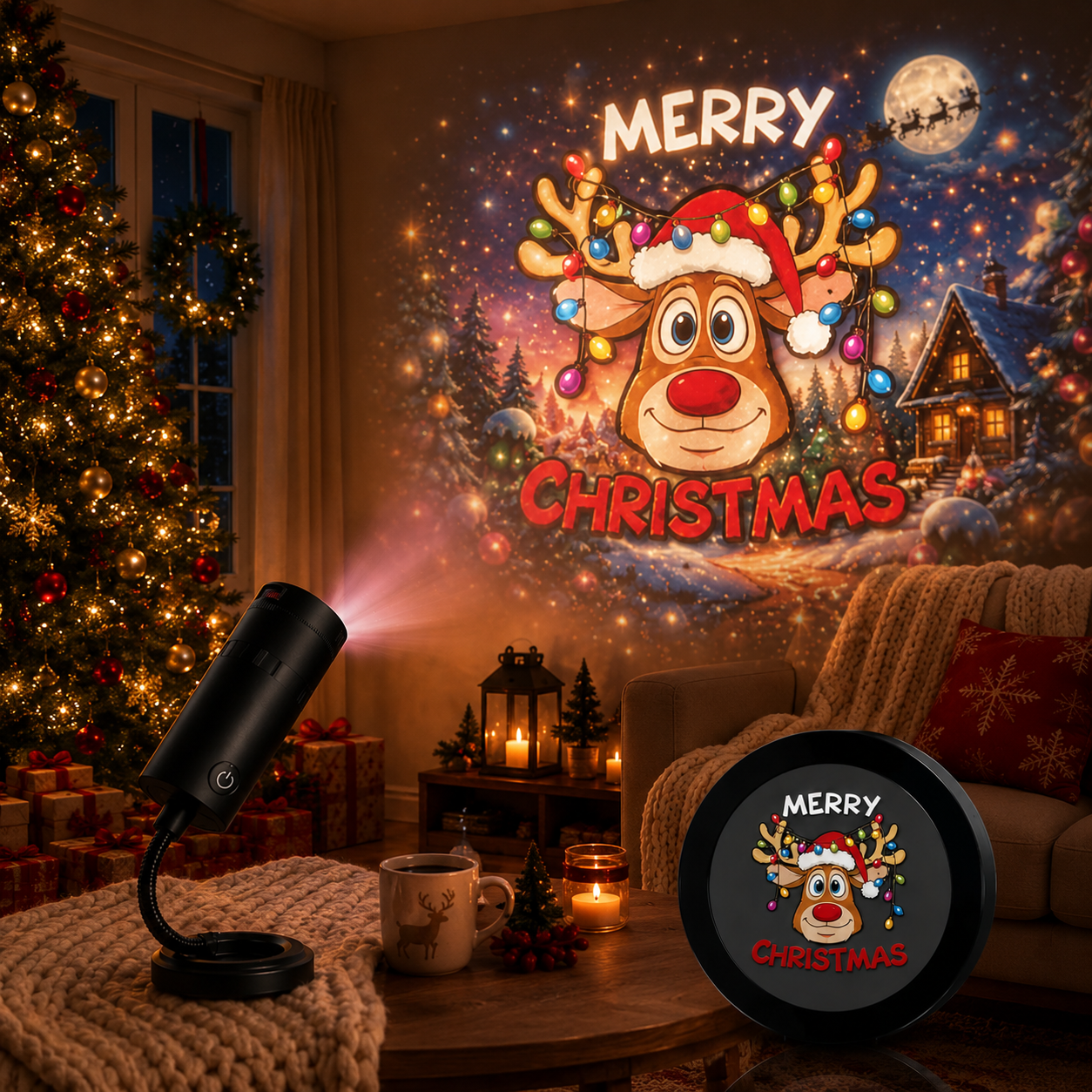 🎄6-Pack Christmas Projection Lenses – Festive Holiday Projection Slides