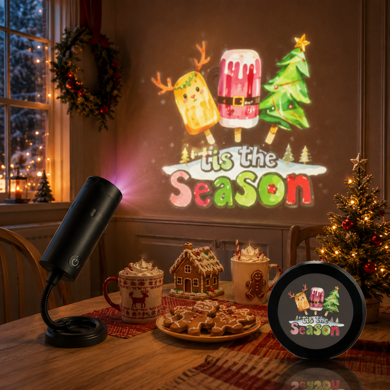 🎄6-Pack Christmas Projection Lenses – Festive Holiday Projection Slides