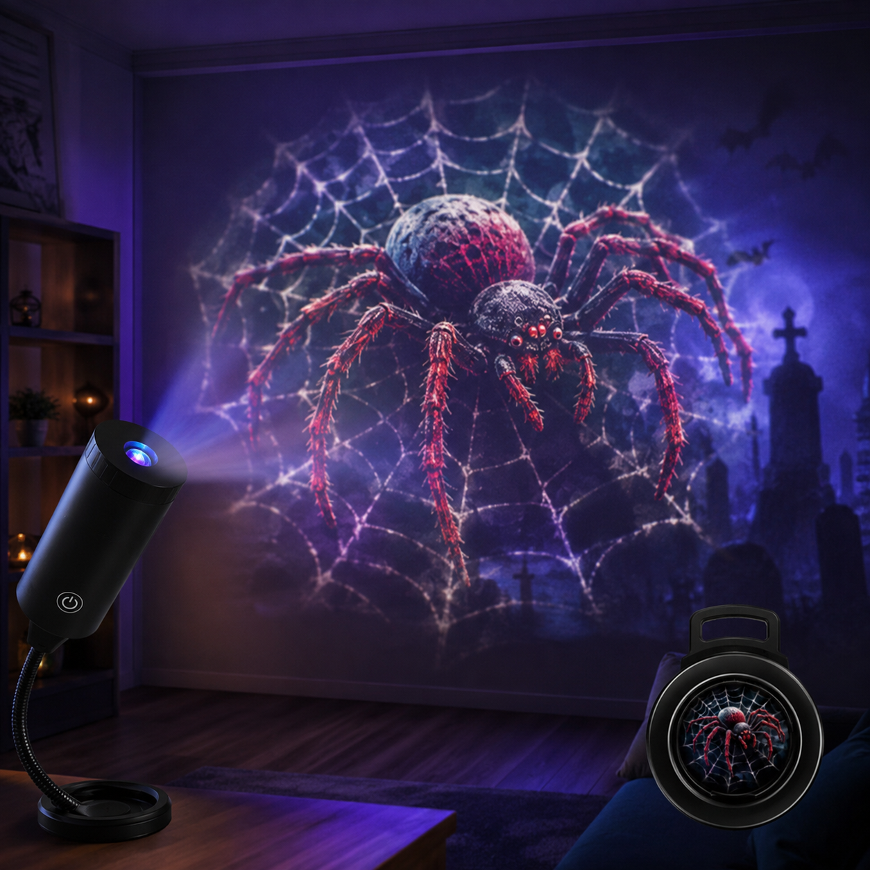 Halloween Projection Lens Set – 6 Spooky Scenes