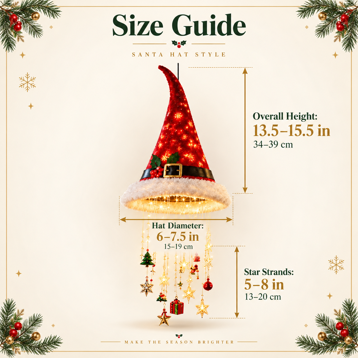 Christmas hanging decoration size guide
