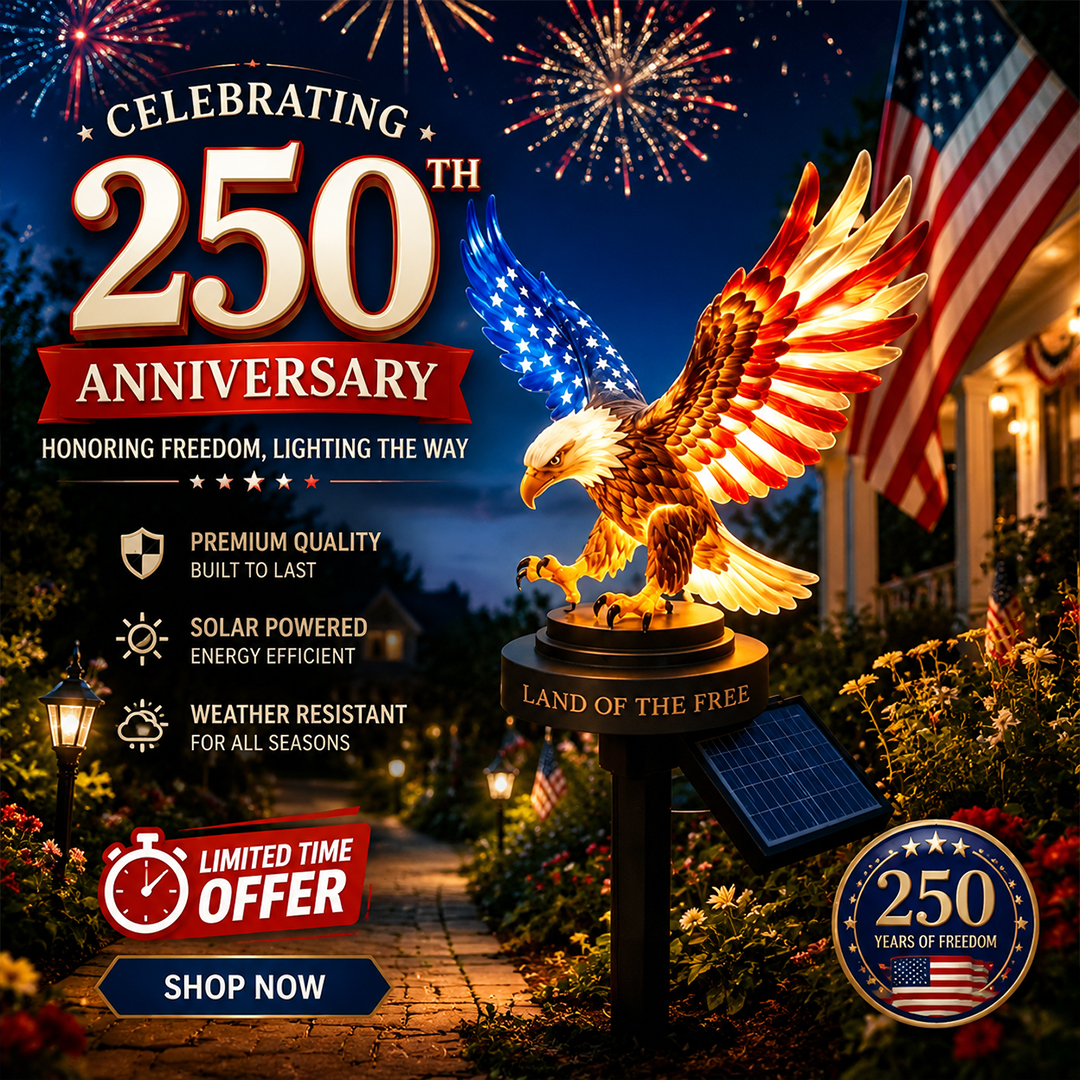 Solar Eagle Garden Light – A Glowing Tribute to American Freedom