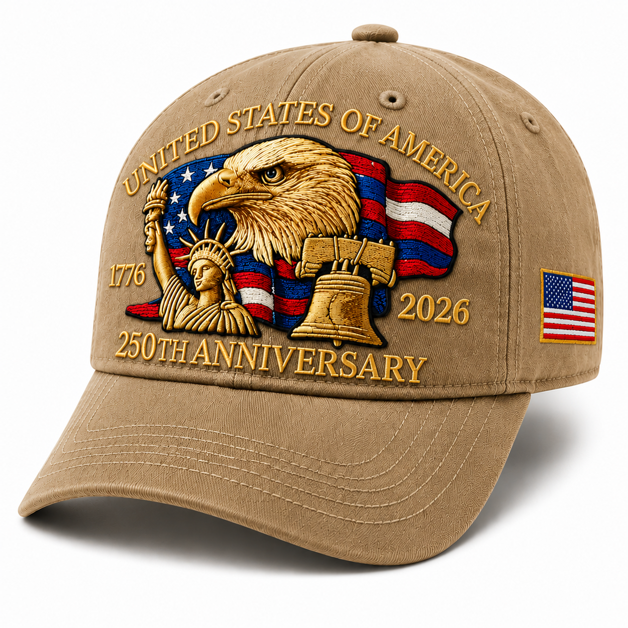 USA 250th Anniversary Embroidered Eagle Baseball Cap – Patriotic Commemorative Hat 1776–2026