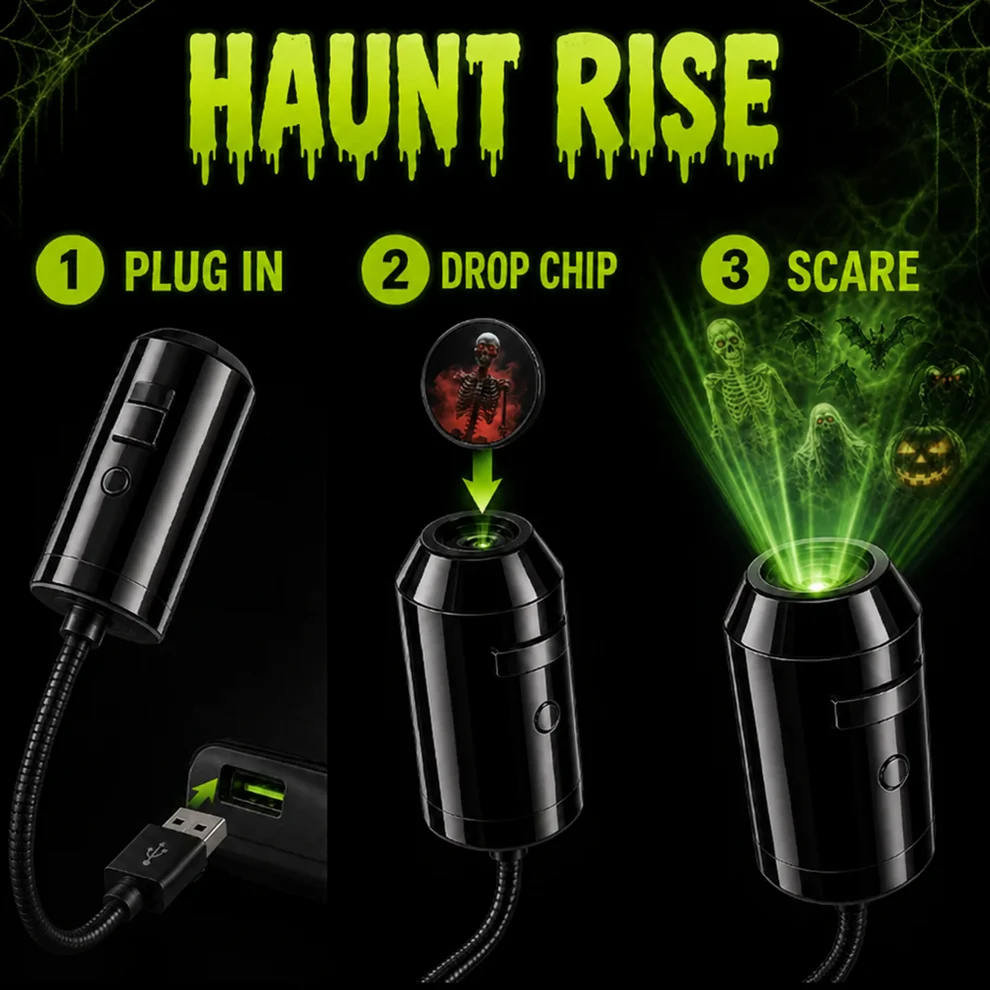 💀 Halloween Horror Projector – 16 Spooky Films for Car & Walls