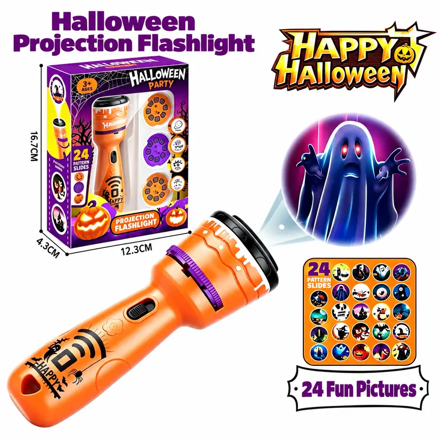 Projection flashlight and themed picture discs