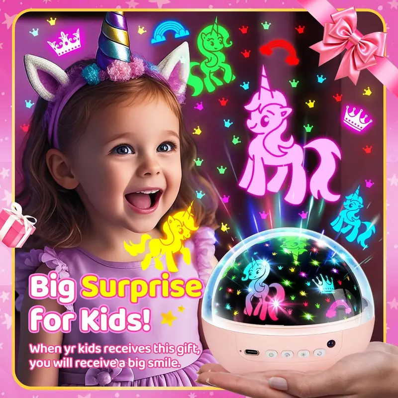 Kids Star Projector Night Light with Remote & 3 Films