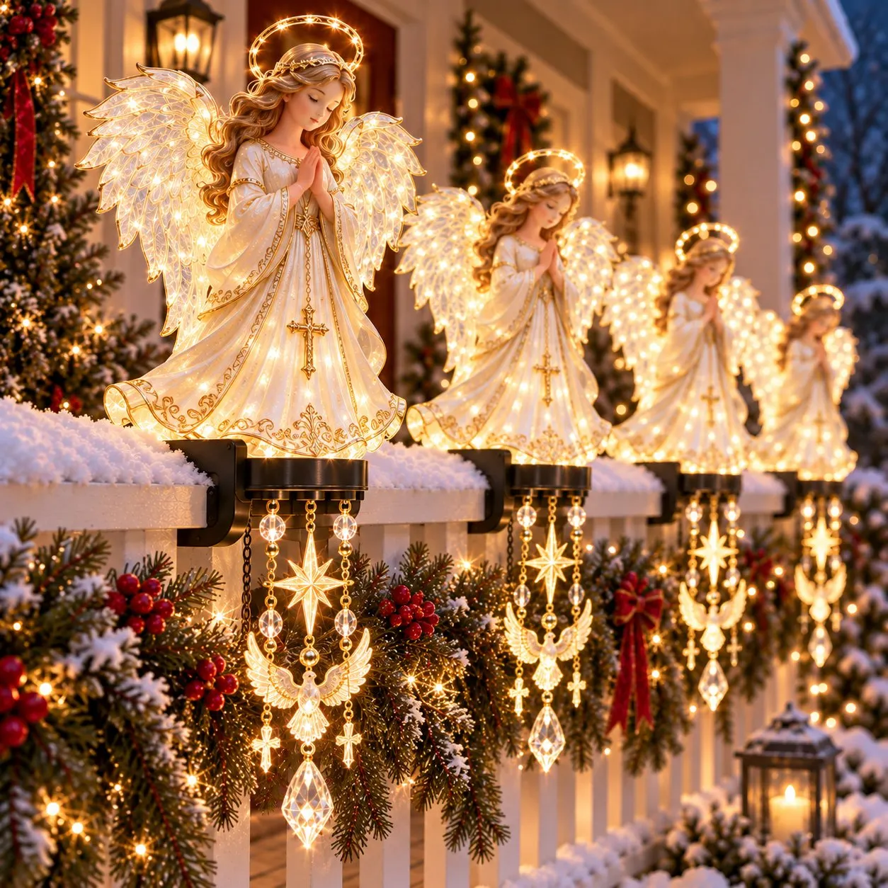 Praying Angel sacred railing light