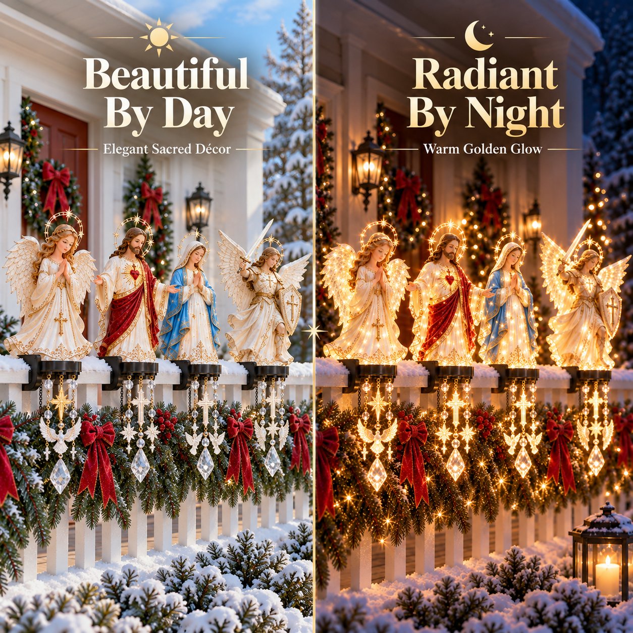 Warm illumination across halos wings and robes