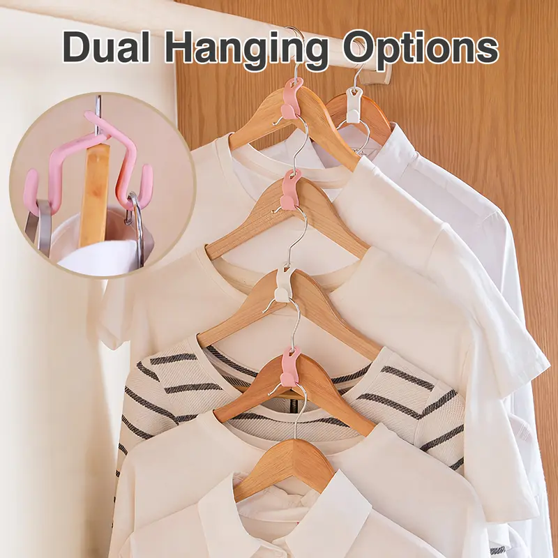 Space Saving Hangers Connector Hooks 20 Counts, High Load-bearing Clothes Hanger Connector Hooks, Hooks for Hangers, Random Colors