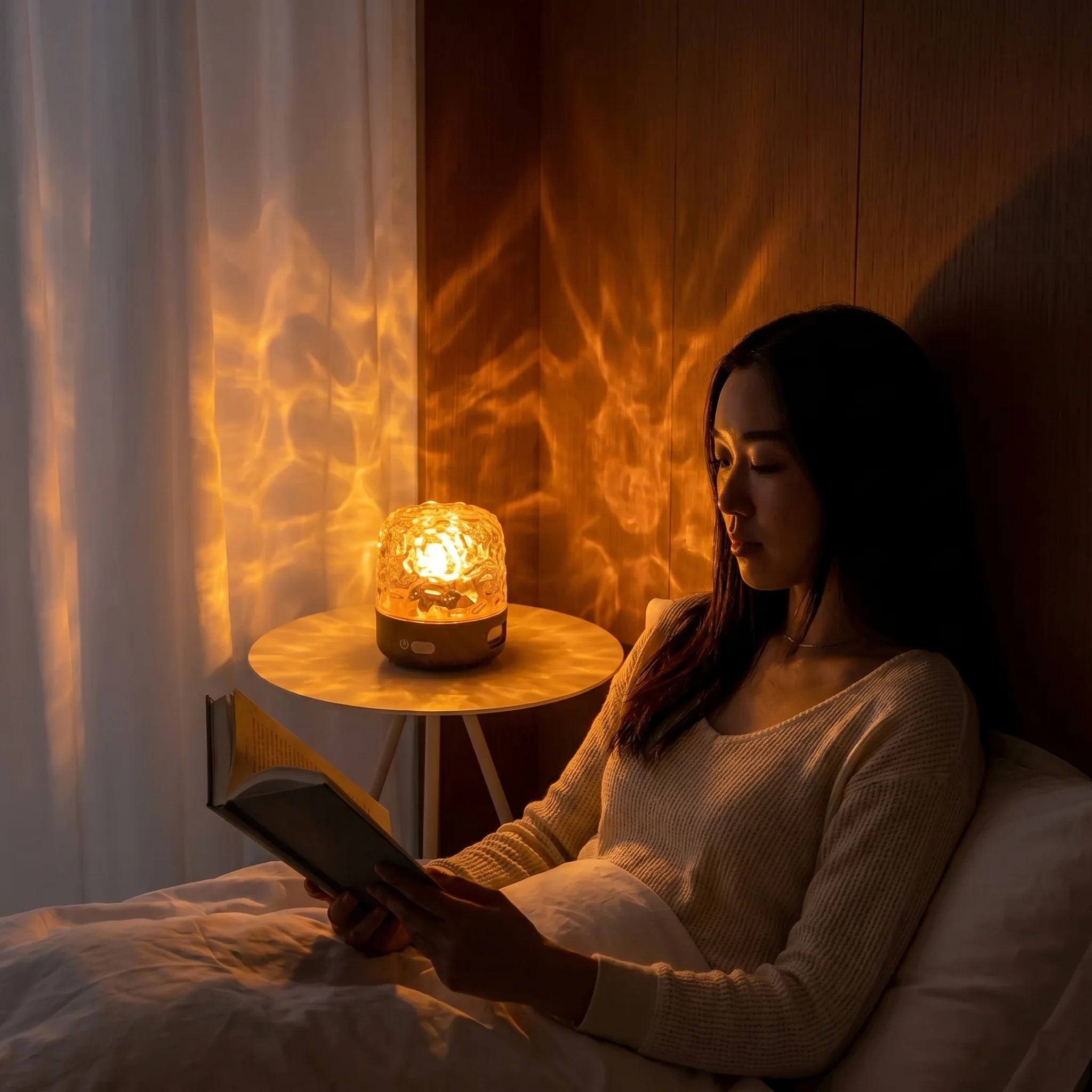 Light Theatre: Ambient Light With Stereo Speaker, Ripple Sunset Aurora Projector All-in-1 by INSPECIAL HOME