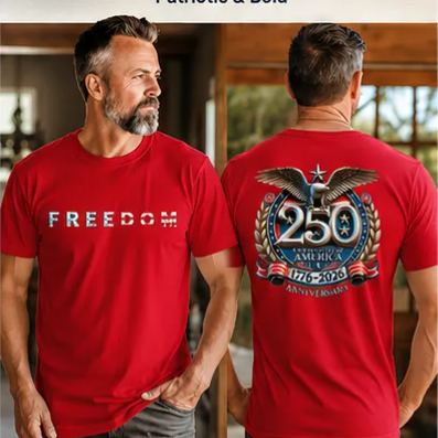 USA 250th Anniversary Freedom T-Shirt – Patriotic Independence Day Graphic Tee 1776–2026