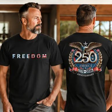 USA 250th Anniversary Freedom T-Shirt – Patriotic Independence Day Graphic Tee 1776–2026