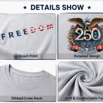USA 250th Anniversary Freedom T-Shirt – Patriotic Independence Day Graphic Tee 1776–2026