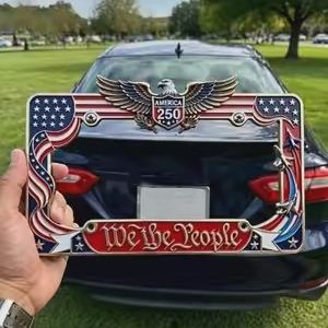 250th Anniversary U.S. License Plate Frame – Patriotic Liberty Design 1776-2026
