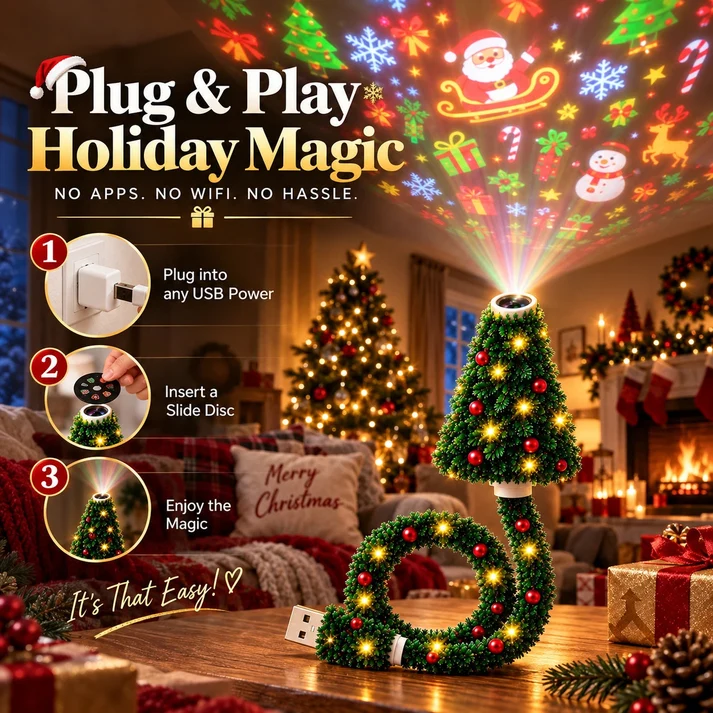 🎄USB Christmas Projection Lamp with 6 Festive Scenes