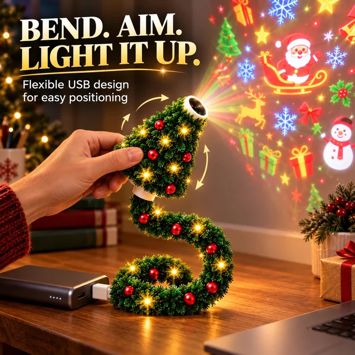 🎄USB Christmas Projection Lamp with 6 Festive Scenes